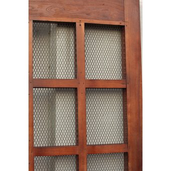 希少総欅一対の升格子蔵戸　W277 