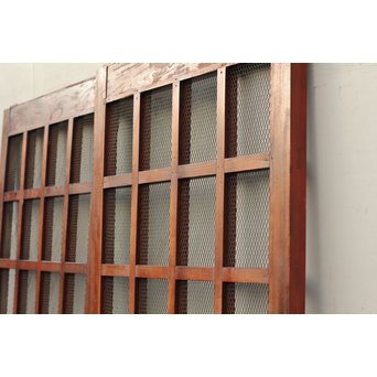 希少総欅一対の升格子蔵戸　W277 