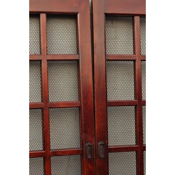 希少総欅一対の升格子蔵戸　W277 