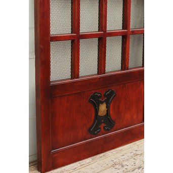 希少総欅一対の升格子蔵戸　W277 