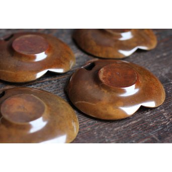 三右衛門三茄子銅製茶托5枚１組　S1206 