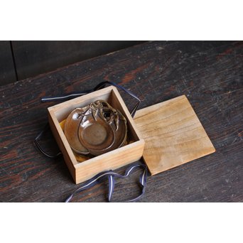 三右衛門三茄子銅製茶托5枚１組　S1206 