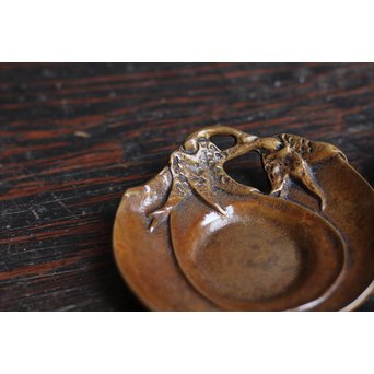 三右衛門三茄子銅製茶托5枚１組　S1206 