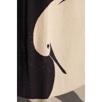 ちりめん巣ごもり鶴着物　S1236 