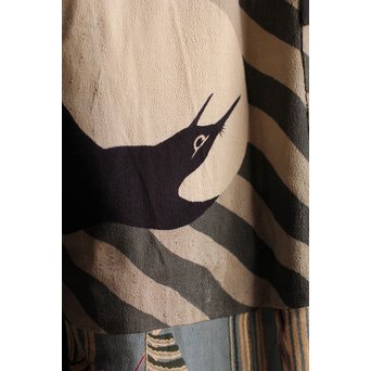 ちりめん巣ごもり鶴着物　S1236 