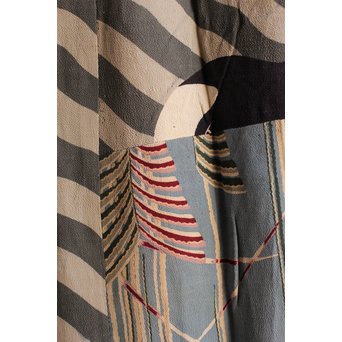 ちりめん巣ごもり鶴着物　S1236 