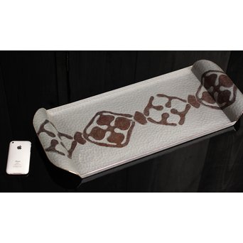 打込象嵌華紋サービス盆　S1322 