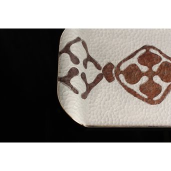 打込象嵌華紋サービス盆　S1322 