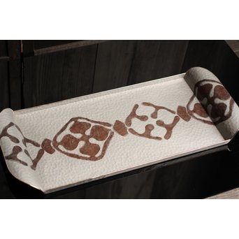 打込象嵌華紋サービス盆　S1322 