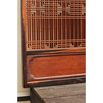 黒柿と2重組子の意匠書院4枚１組　R1000 