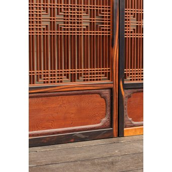 黒柿と2重組子の意匠書院4枚１組　R1000 