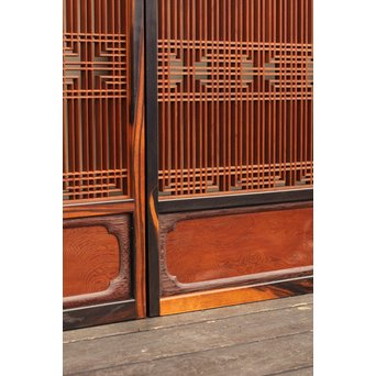 黒柿と2重組子の意匠書院4枚１組　R1000 