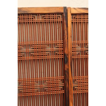 黒柿と2重組子の意匠書院4枚１組　R1000 