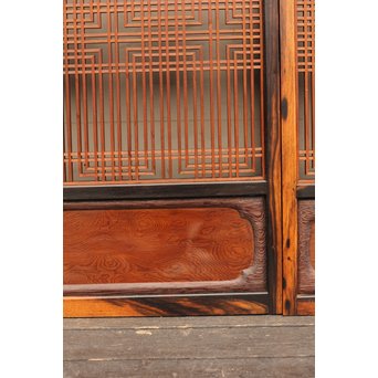 黒柿と2重組子の意匠書院4枚１組　R1000 