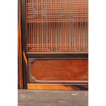 黒柿と2重組子の意匠書院4枚１組　R1000 