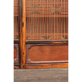 黒柿と2重組子の意匠書院4枚１組　R1000 