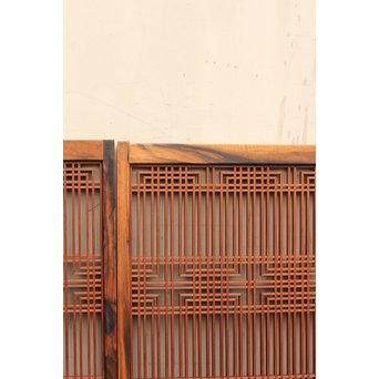 黒柿と2重組子の意匠書院4枚１組　R1000 