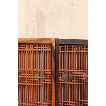 黒柿と2重組子の意匠書院4枚１組　R1000 