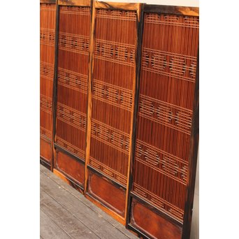 黒柿と2重組子の意匠書院4枚１組　R1000 