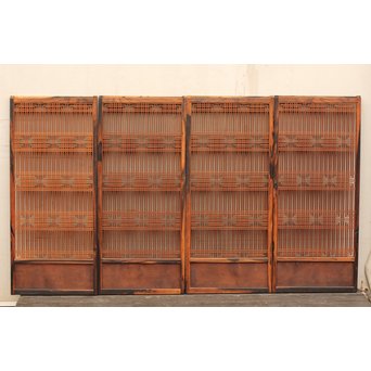 黒柿と2重組子の意匠書院4枚１組　R1000 