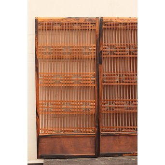 黒柿と2重組子の意匠書院4枚１組　R1000 