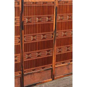 黒柿と2重組子の意匠書院4枚１組　R1000 