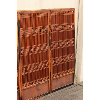 黒柿と2重組子の意匠書院4枚１組　R1000 