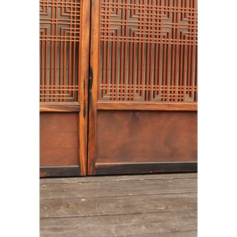 黒柿と2重組子の意匠書院4枚１組　R1000 