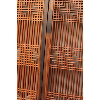 黒柿と2重組子の意匠書院4枚１組　R1000 