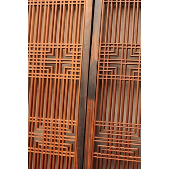 黒柿と2重組子の意匠書院4枚１組　R1000 