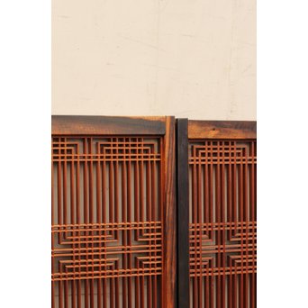 黒柿と2重組子の意匠書院4枚１組　R1000 