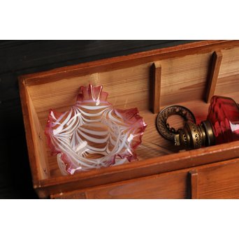 金魚鉢型かきあげホヤ瑠璃ランプ　A1077 