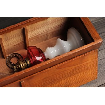 金魚鉢型かきあげホヤ瑠璃ランプ　A1077 