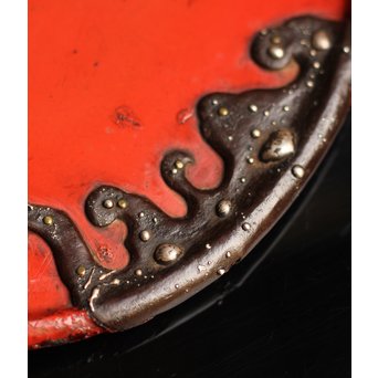 銀鉄象嵌漆盆　S1364 