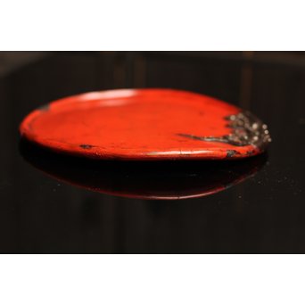 銀鉄象嵌漆盆　S1364 