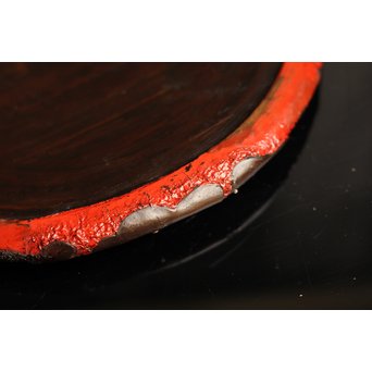 銀鉄象嵌漆盆　S1364 