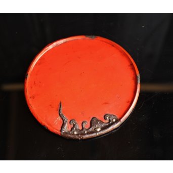 銀鉄象嵌漆盆　S1364