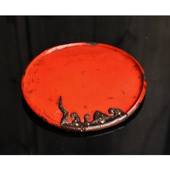 銀鉄象嵌漆盆　S1364 