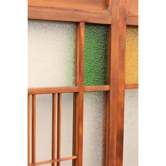 異材寄木ヘリンボーンと色ガラス戸　GD621 