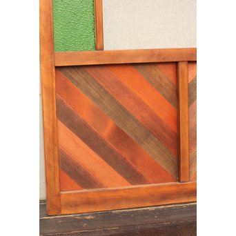 異材寄木ヘリンボーンと色ガラス戸　GD621 