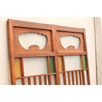 異材寄木ヘリンボーンと色ガラス戸　GD621 