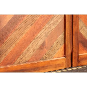 異材寄木ヘリンボーンと色ガラス戸　GD621 