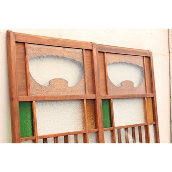 異材寄木ヘリンボーンと色ガラス戸　GD621 