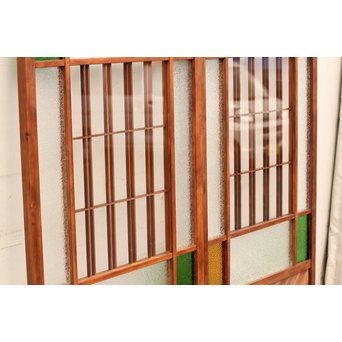 異材寄木ヘリンボーンと色ガラス戸　GD621 