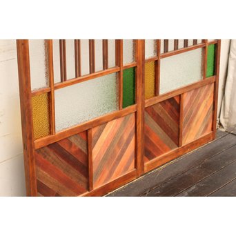 異材寄木ヘリンボーンと色ガラス戸　GD621 