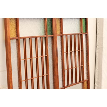 異材寄木ヘリンボーンと色ガラス戸　GD621 