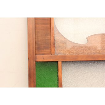 異材寄木ヘリンボーンと色ガラス戸　GD621 