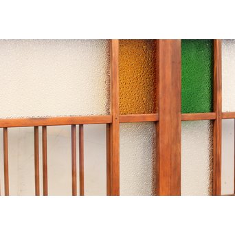 異材寄木ヘリンボーンと色ガラス戸　GD621 