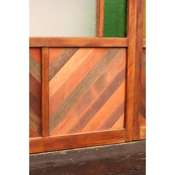 異材寄木ヘリンボーンと色ガラス戸　GD621 