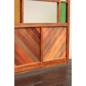 異材寄木ヘリンボーンと色ガラス戸　GD621 